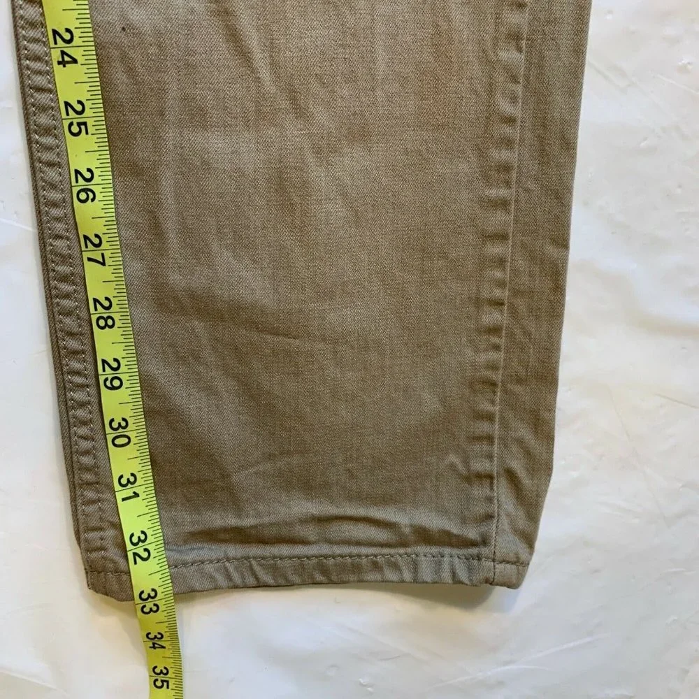Levi's 505 Jeans Mens 34x34 Regular Fit Straight Leg‎ Khaki Cotton White Tab